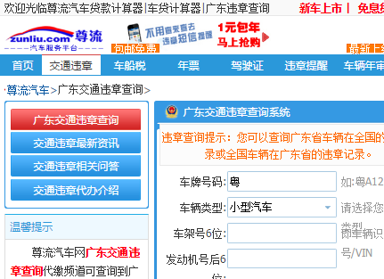 全国交通违章查询系统